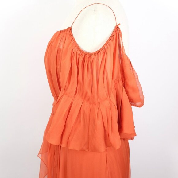 J. Mendel long dress gown sz 6 tassels train off shoulder Sp 2008 - Picture 10 of 16